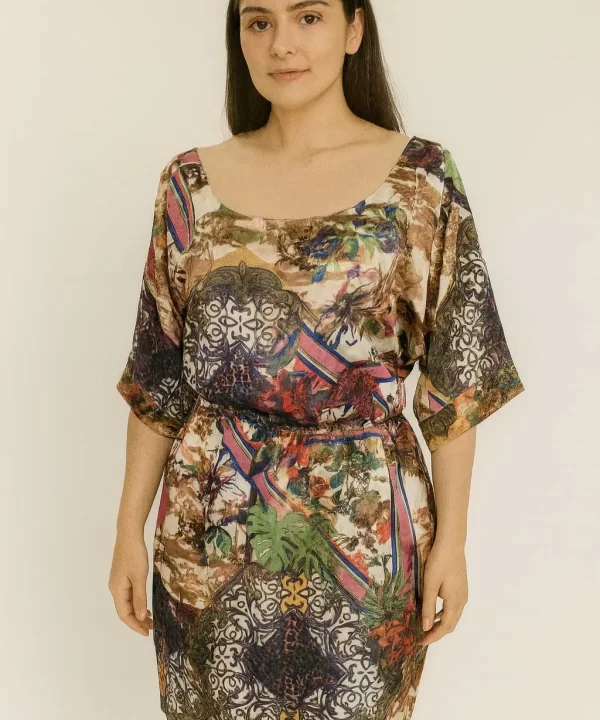 VESTIDO FLORIDO DE SEDA