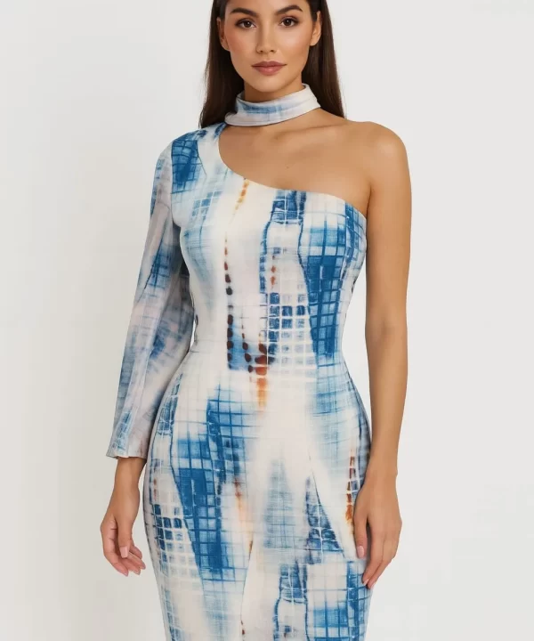 VESTIDO NULA MANGA COR CREME COM RAJADOS VERDE E AMARAÇÃO NO PESCOÇO - ILICITO