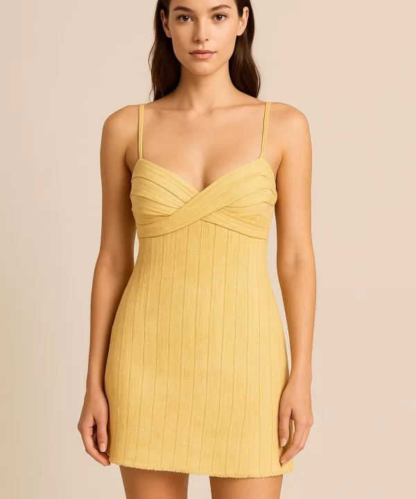 MACAQUITO COM SHORT SAIA AMRELO DE LINHO - CRIS BARROS