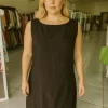 VESTIDO SOCIAL PRETO DE ALÇA ZIPER NAS COSTAS- VICK STAR