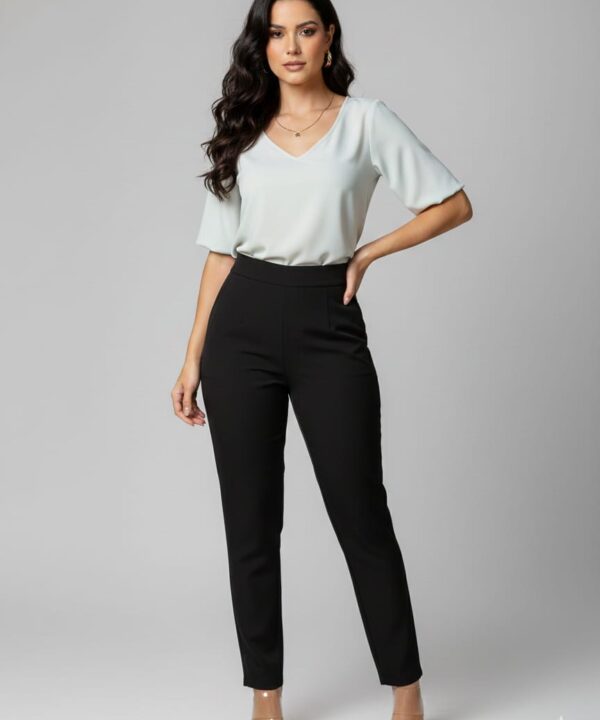 CAÇA SOCIAL PRETA COM ELASTICO ATRÁS - SHOULDER