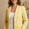 BLAZER AMARELO FEMININO COM FORRO DE BOLINHA LARANJA E AMARELO - OLD NAVY BRAND