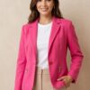 BLAZER DE ALFAIATARIA ROSA FEMININO FORRO CINTILANTE- MADAME MS