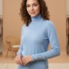 BLUSA DE FRIO MANGA LONGA GOLA ALTA CACHARREL AZUL BEBÊ