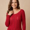 BLUSA MANGA LONGA DE TRICÔ VERMELHO